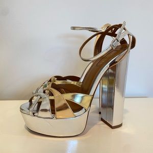 Aquazzura Luna 140 Platform Sandals  38.5  SATC